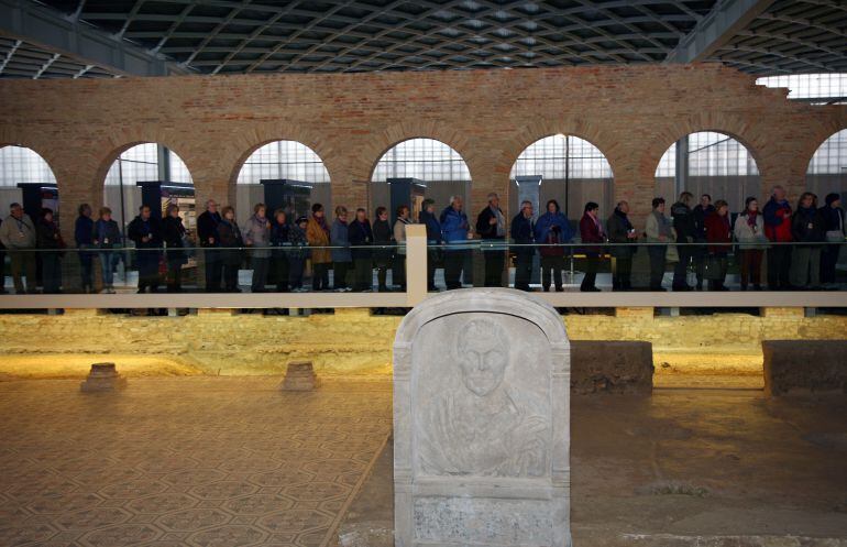 Interior de la Villa Romana la Olmeda en Pedrosa de la Vega, Palencia.