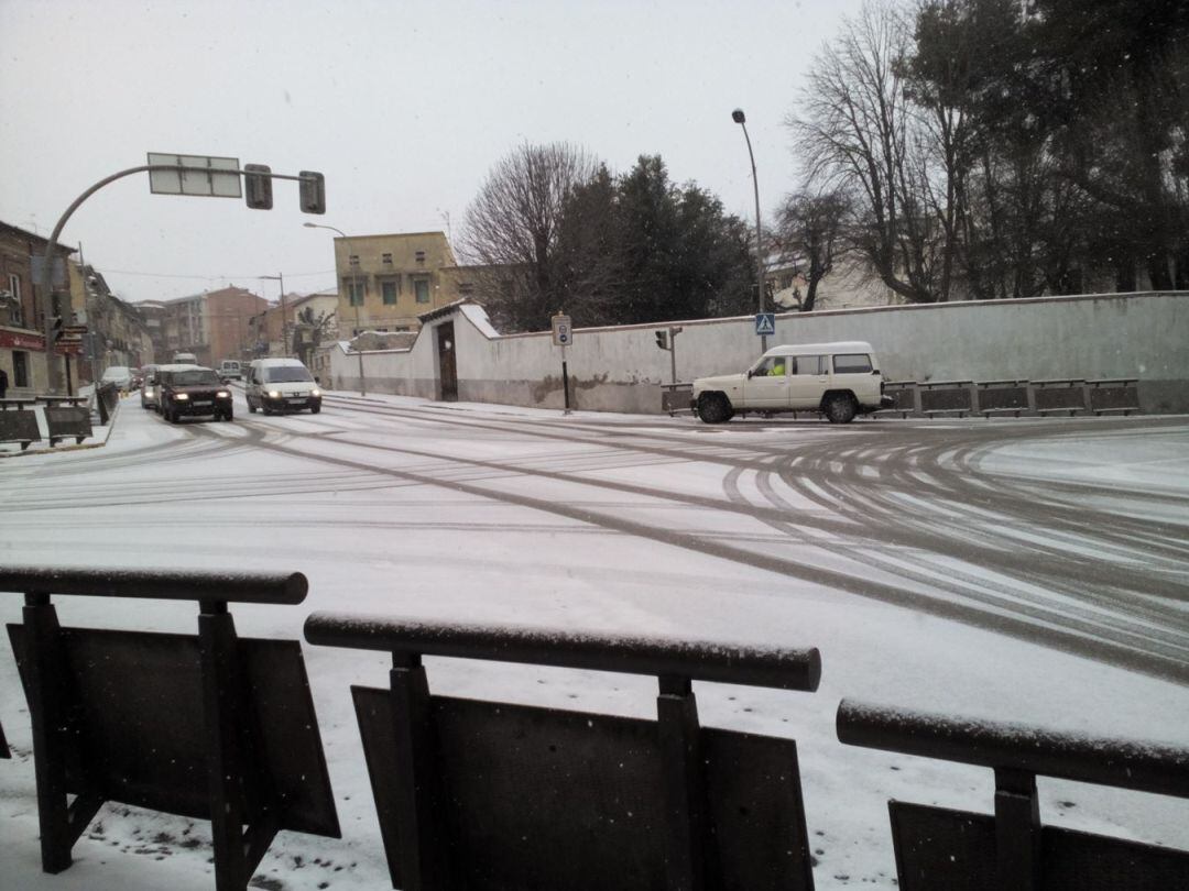 Imagen de archivo del cruce de San Francisco en la nevada caída en febrero de 2015