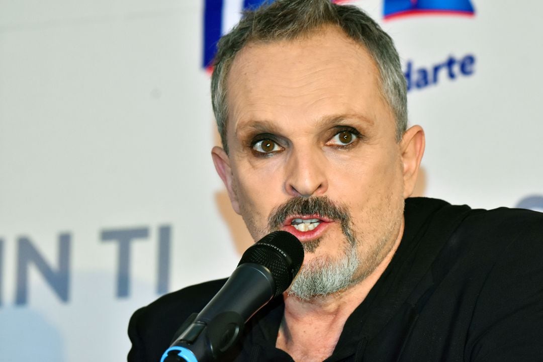 Miguel Bosé, durante una rueda de prensa celebrada en mayo de 2019 en México.