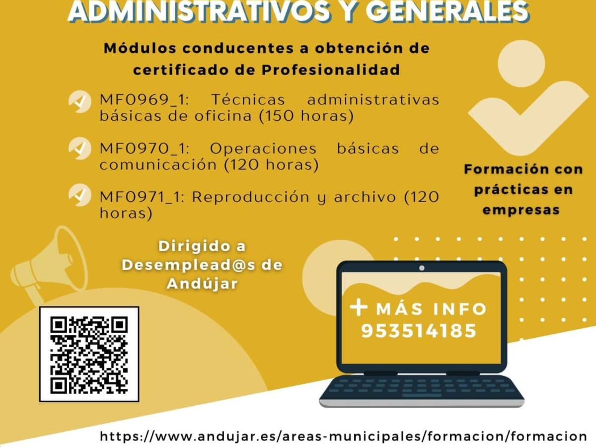 El Ayuntamiento de Andújar pone en marcha dos nuevos cursos para personas desempleadas