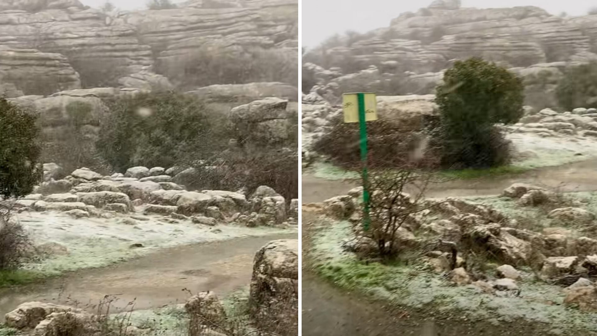 Nevada en El Torcal de Antequera