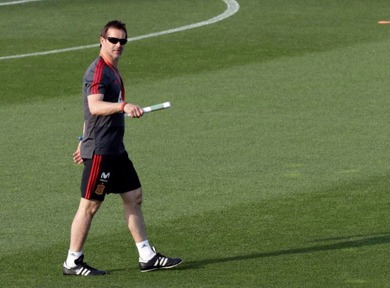 Lopetegui, durante un entrenamiento