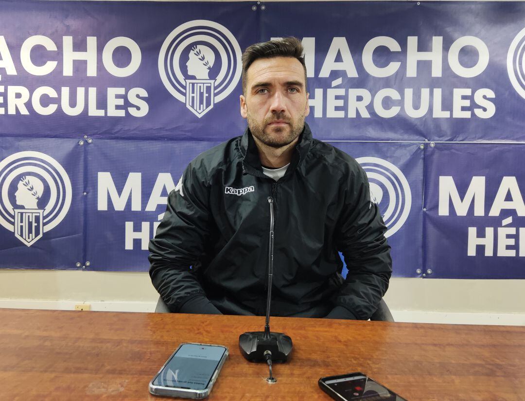 Ismael Falcón, en la sala de prensa del Rico Pérez