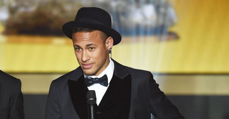 Naymar, a la gala de la Pilota d'Or, el passat dilluns