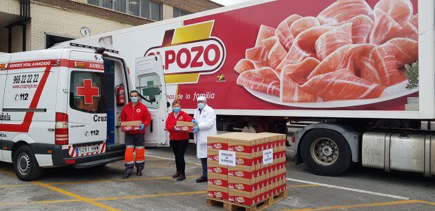 Donación de alimentos a Cruz Roja