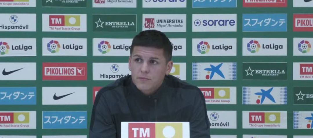 Guido Carrillo en la rueda de prensa previa al encuentro frente al Villareal