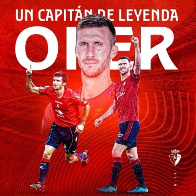 Cartel de despedida del C.A Osasuna a su capitán Oier