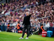 Flick durante el encuentro contra el Villarreal