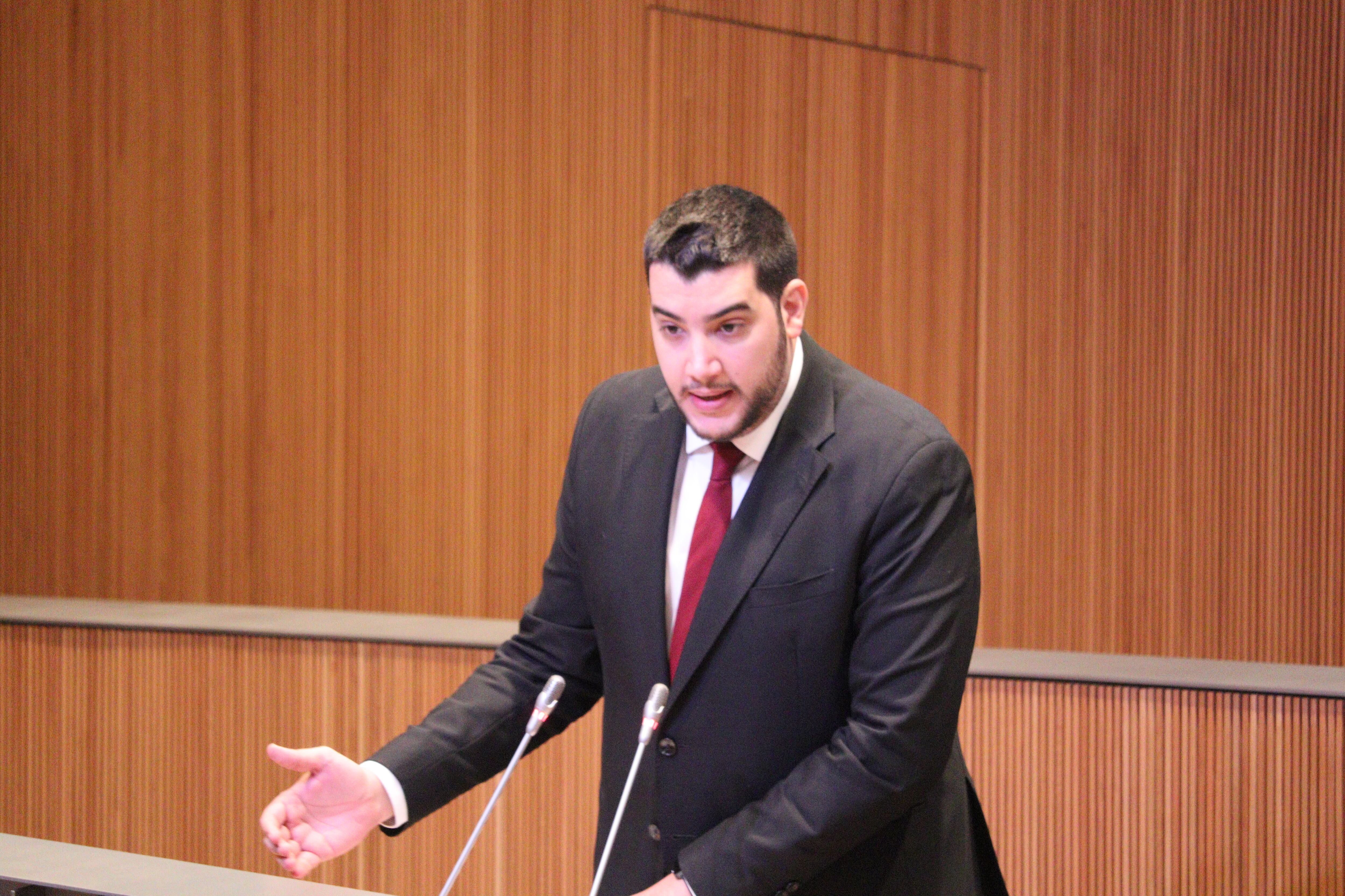 El conseller general del PS, Pere Baró, en una intervenció parlamentària.