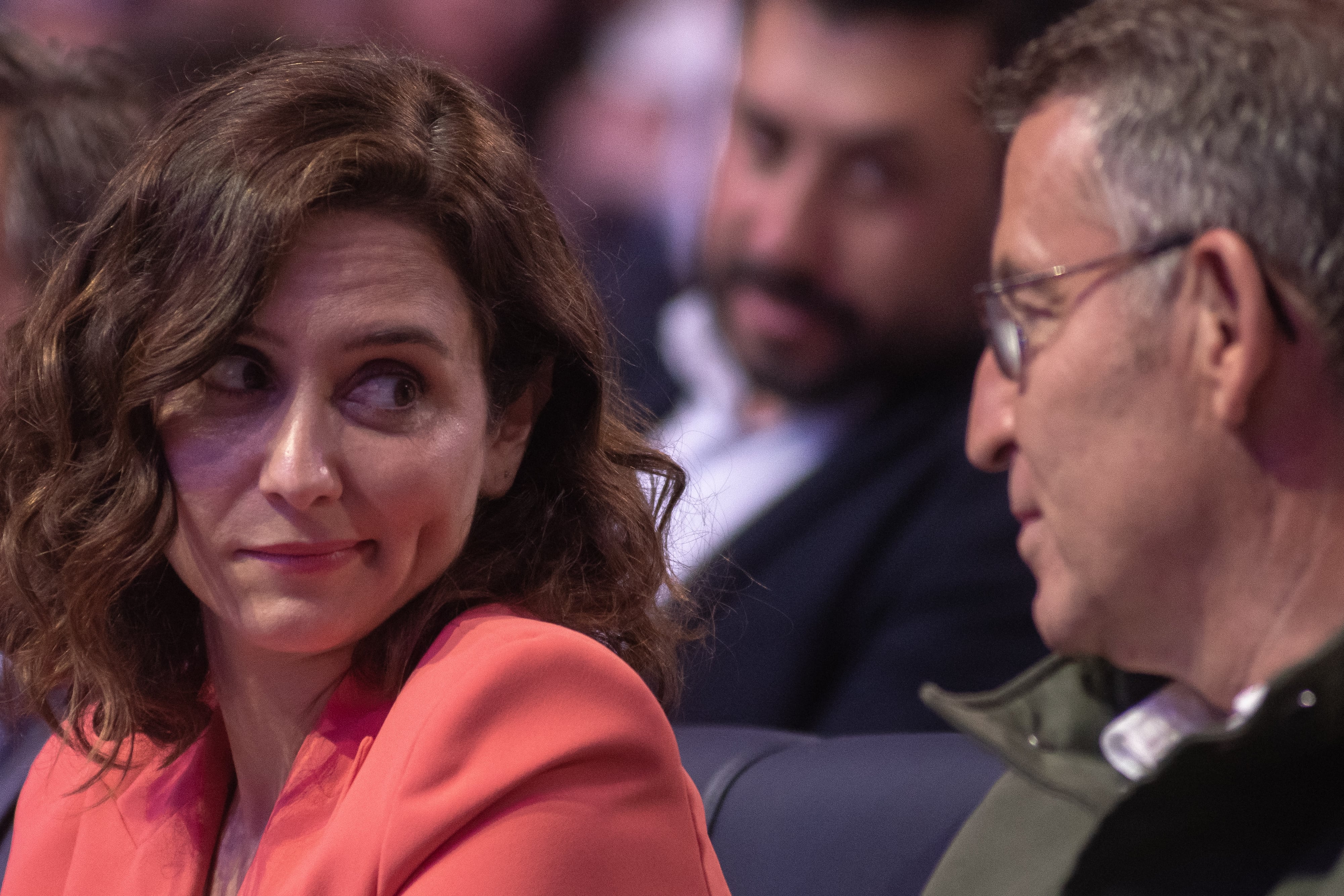 Isabel Díaz Ayuso y Alberto Núñez Feijóo durante un acto del Partido Popular