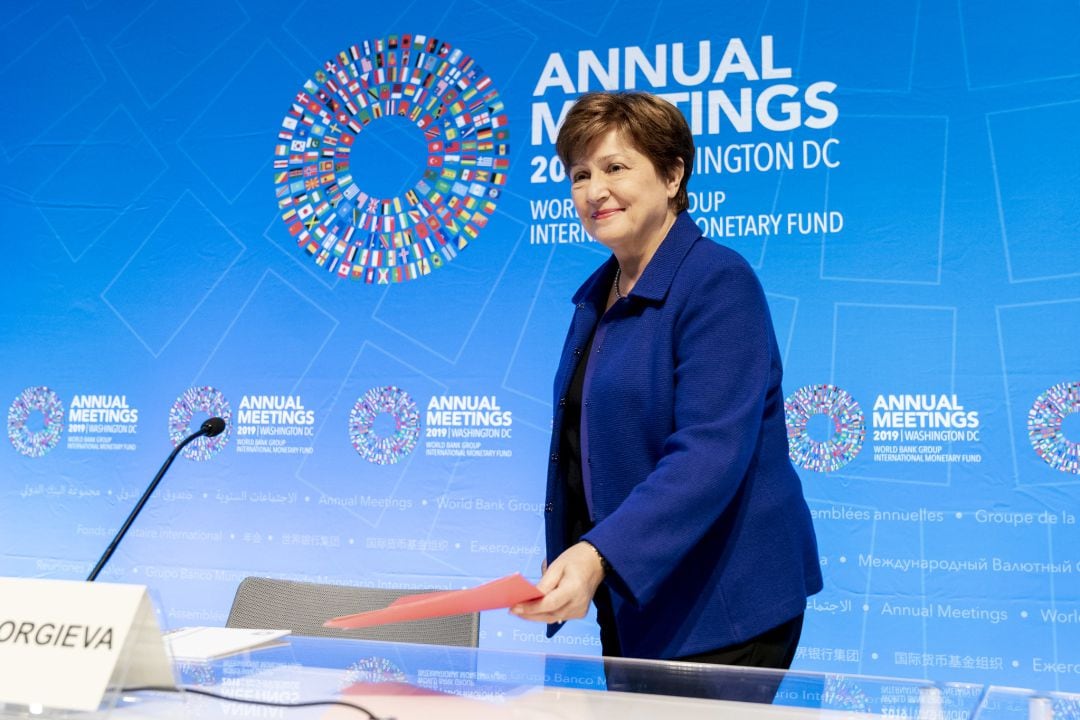 La directora gerente del FMI, Kristalina Georgieva, durante la última Asamblea del organismo