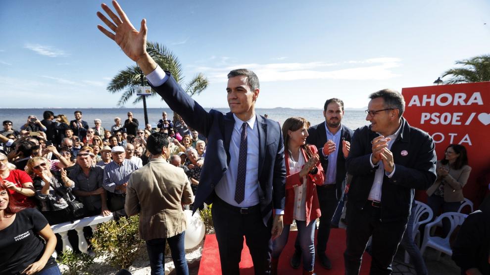 La última visita de Pedro Sánchez a Los Alcázares se produjo en 2022