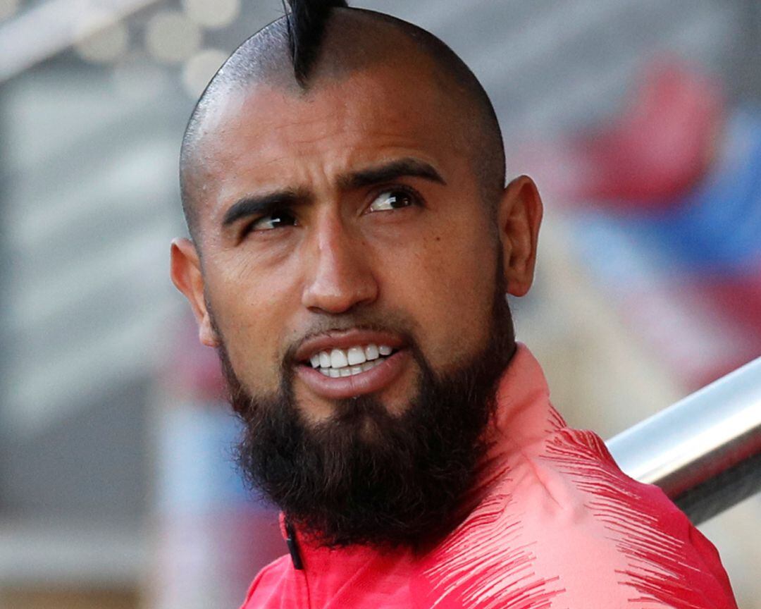 Arturo Vidal, durante el entrenamiento.