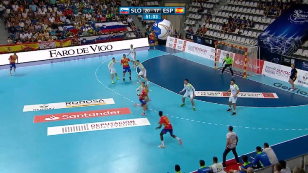 Un instante del España Eslovenia