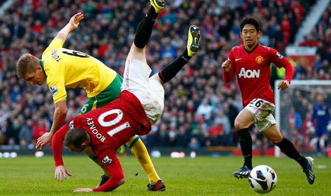 El jugador del United, durante el partido que ha enfrentado a su equipo ante el Norwich (4-0)