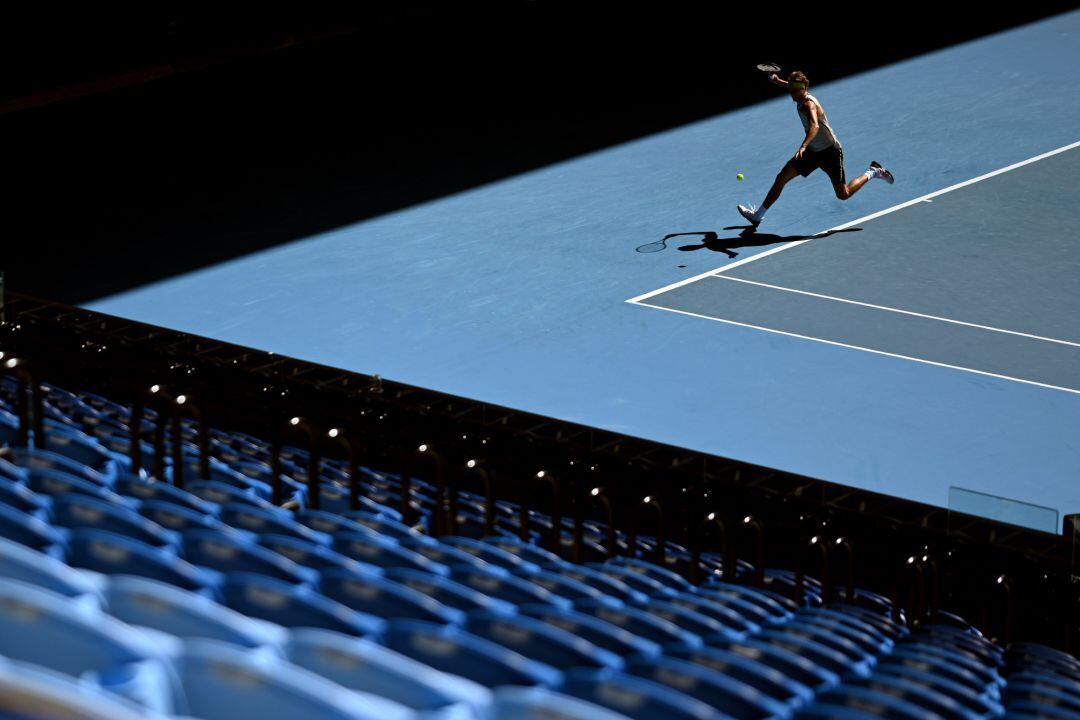 Estadio vacío en el Open de Australia.