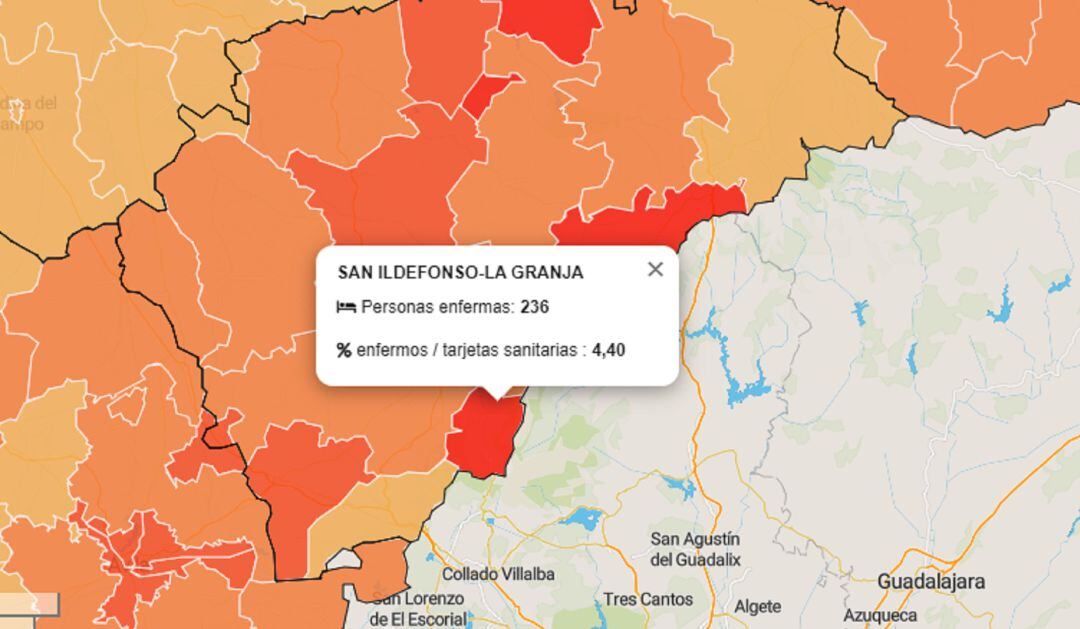 La zona básica de salud de La Granja presenta la mayor tasa de afección de toda Castilla y León