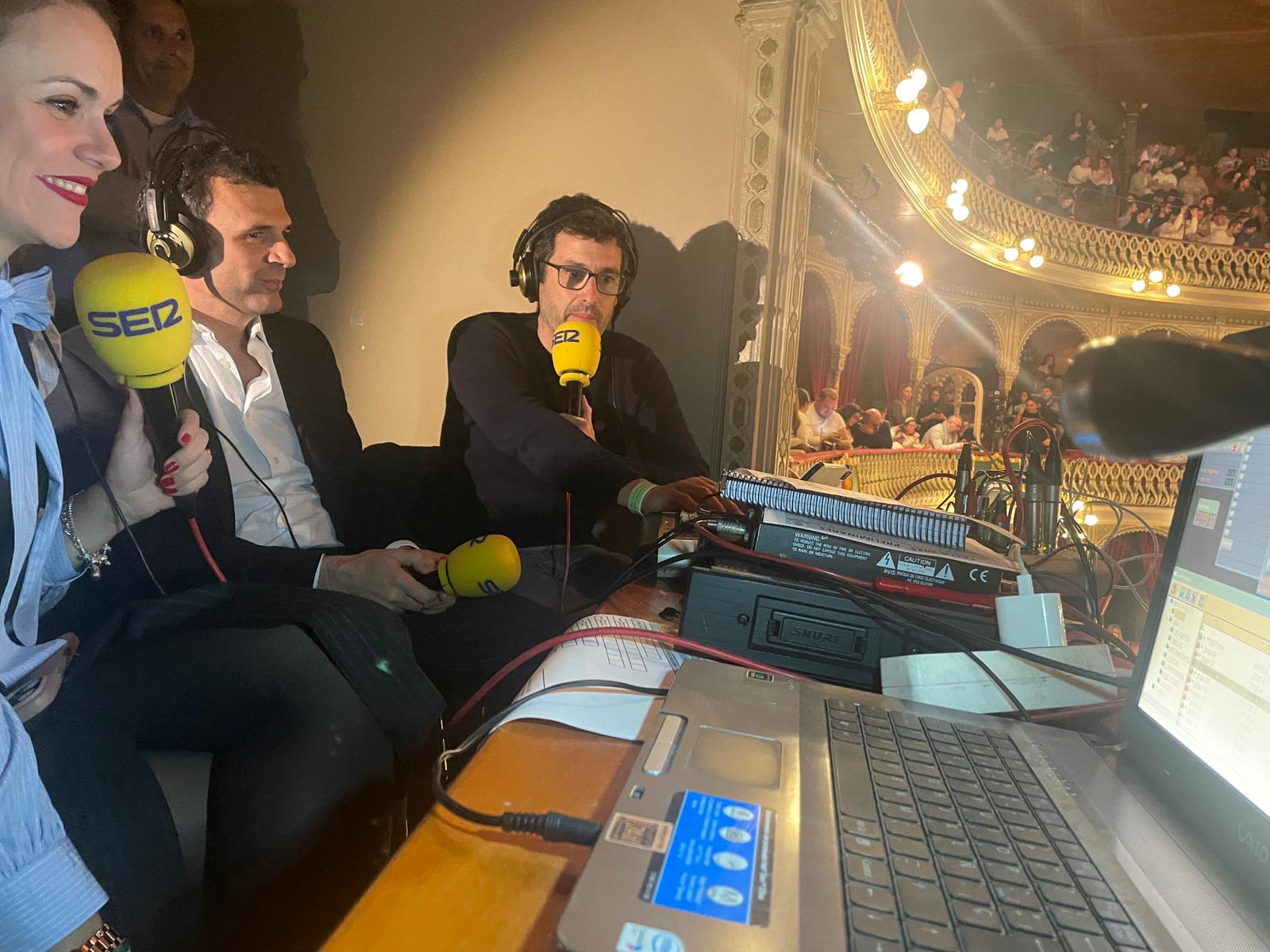 Bruno García en el palco de Cadena SER.