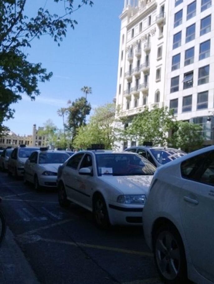 Manifestación de taxistas en Valencia