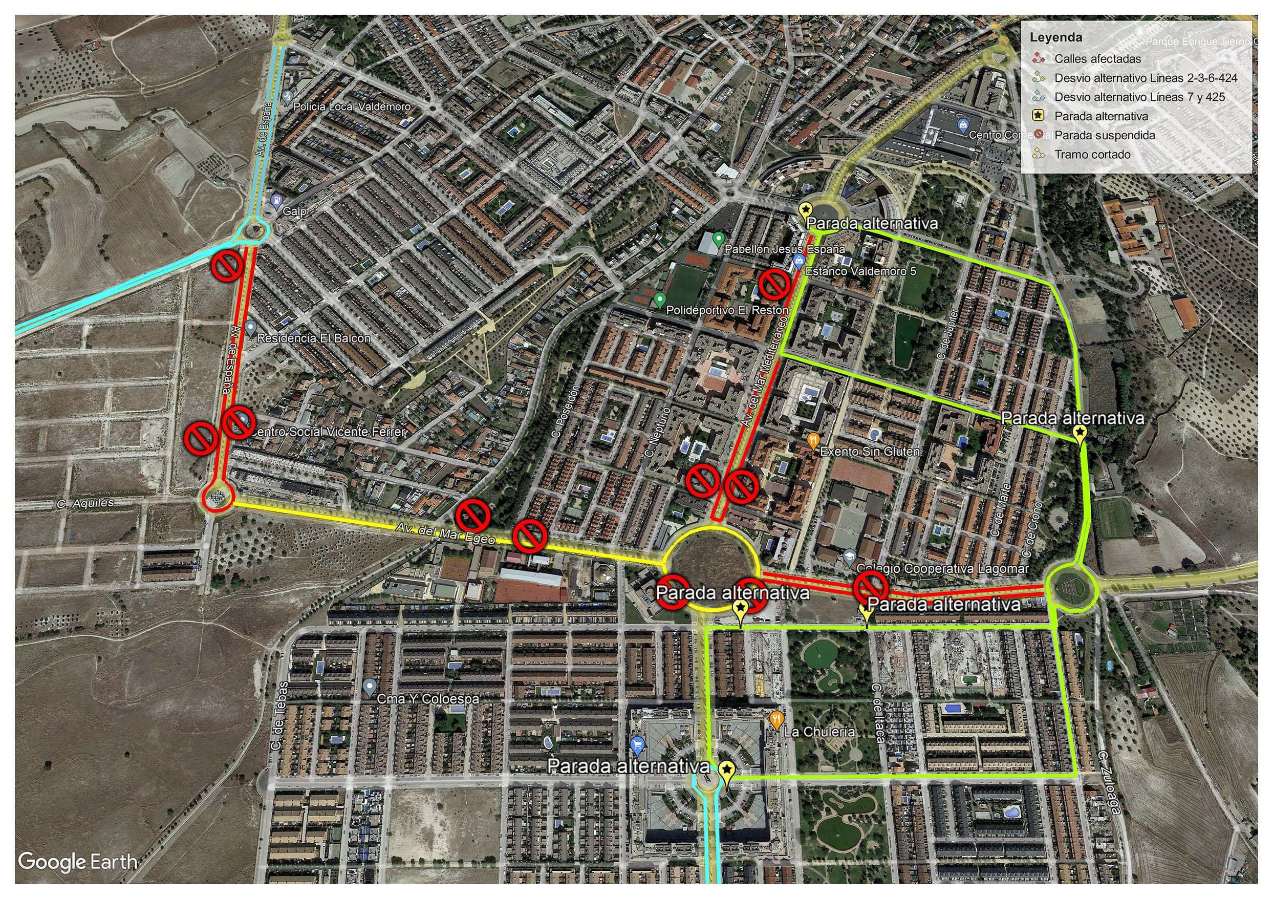 Mapa con las calles donde se renovará el asfalto