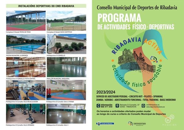 Cartaz das actividades deportivas de Ribadavia