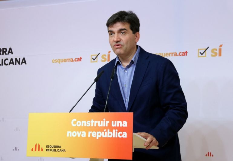 El portavoz nacional de Esquerra Republicana, Sergi Sabrià, durante una rueda de prensa