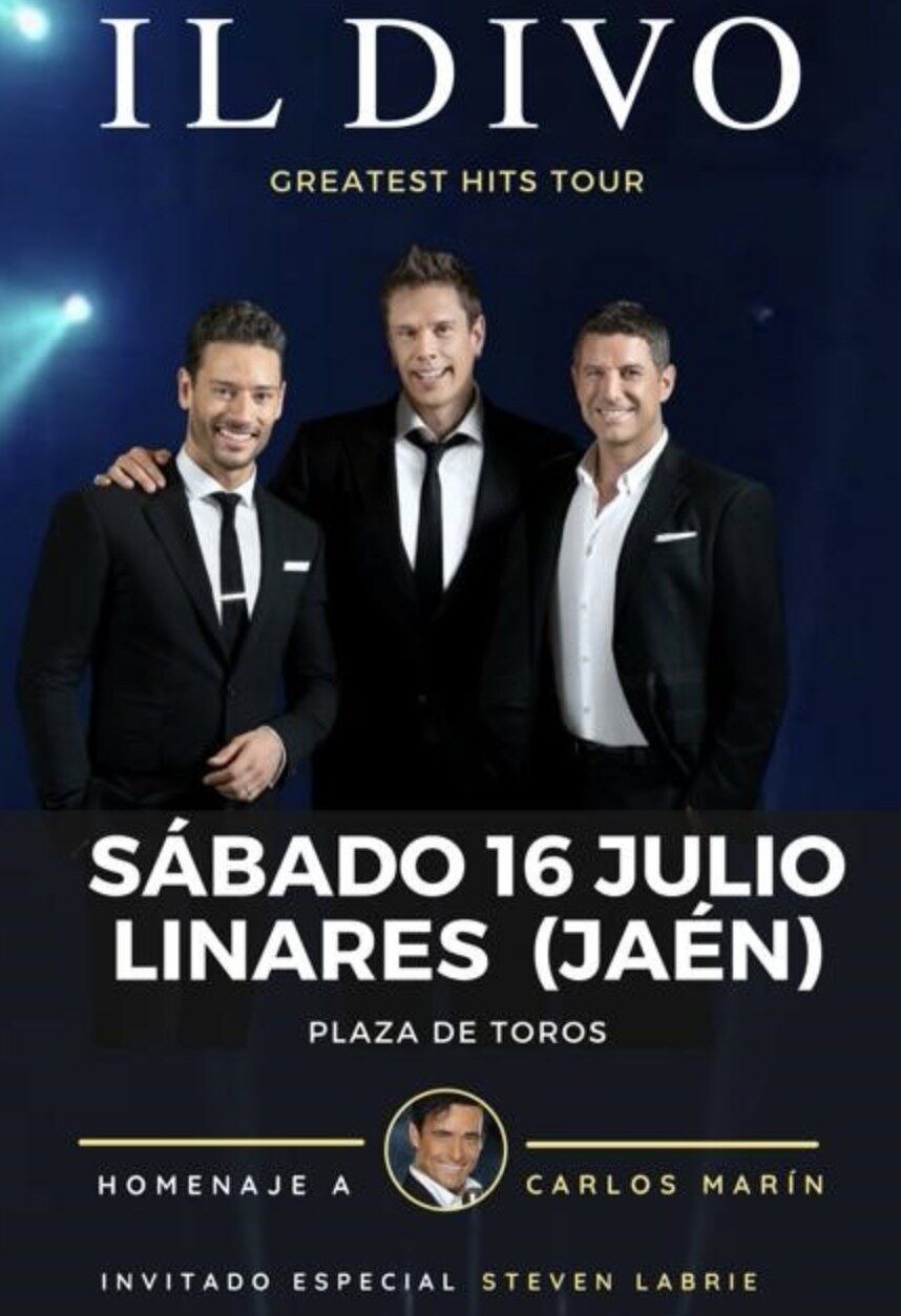 Imagen promocional de la gira de Il Divo y su concierto en Linares.