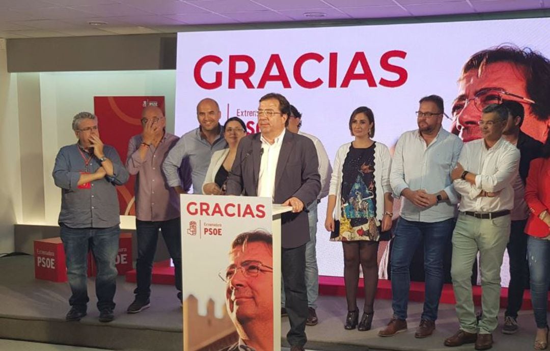 Comparecencia de Guillermo Fernández Vara tras conocer los resultados electorales del 26 mayo de 2019