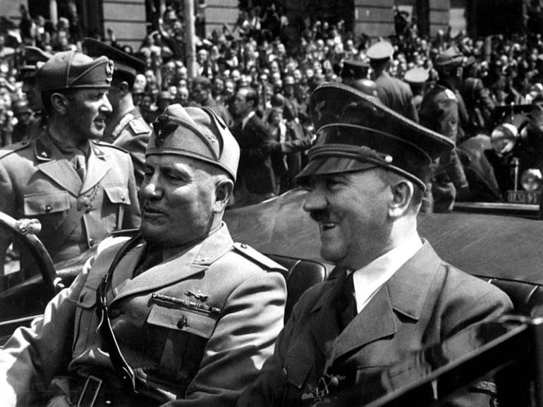 Hitler y Mussolini en uno de sus encuentros.