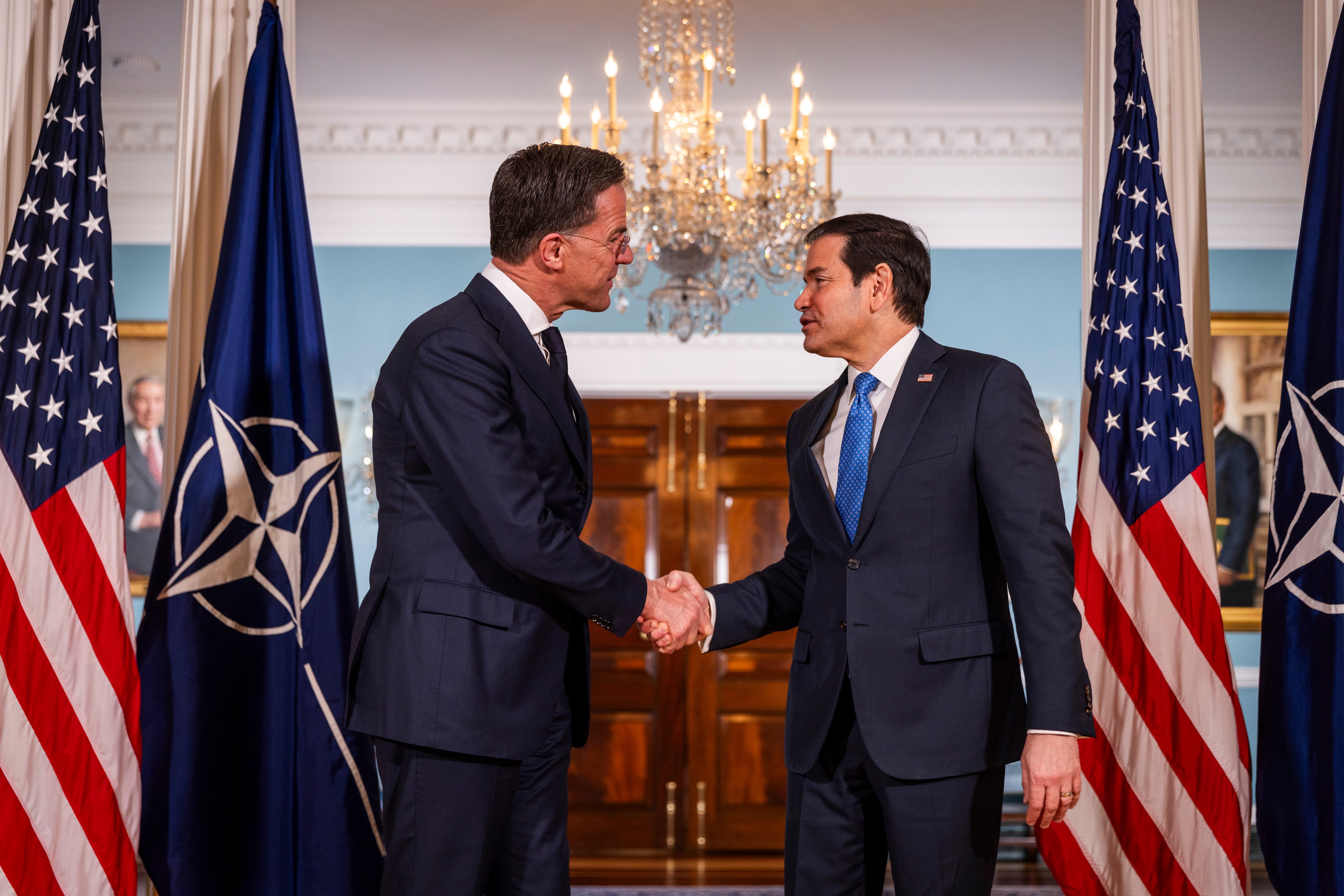 El secretario general de la OTAN, Mark Rutte, se reúne con el secretario de Estado de EEUU, Marco Rubio