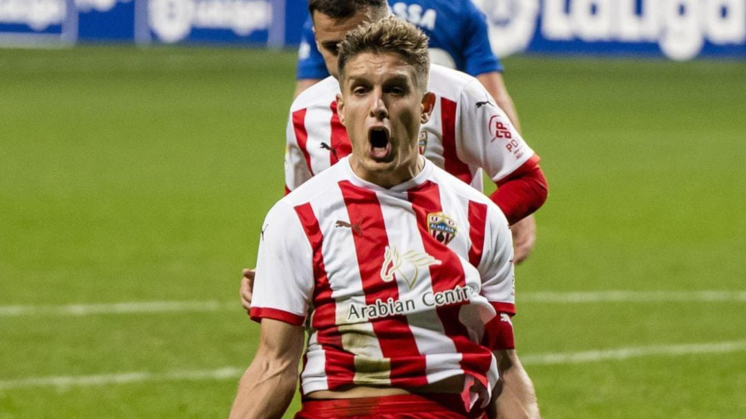 José Corpas celebra uno de sus 12 goles este año. Foto: LaLiga