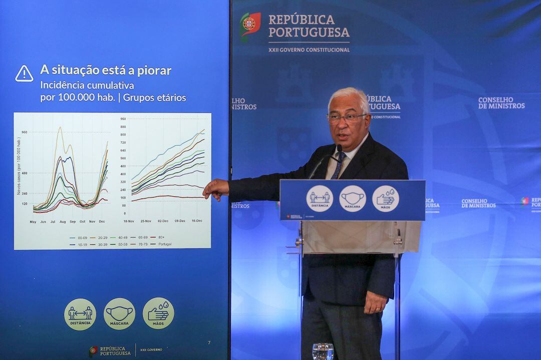 El Primer Ministro de Portugal, Antonio Costa, en la rueda de prensa de este martes