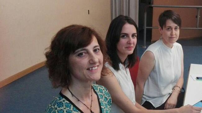 Carmen Fajardo, Rita Maestre y Teresa Arévalo en el acto celebrado en la tarde de este lunes