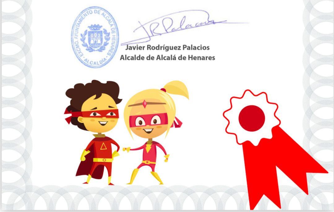 Diploma para niños y niñas de Alcalá de Henares