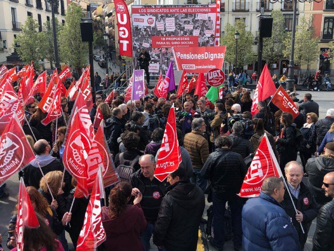 Una concentración de delegados sindicales de la Unión General de Trabajadores.