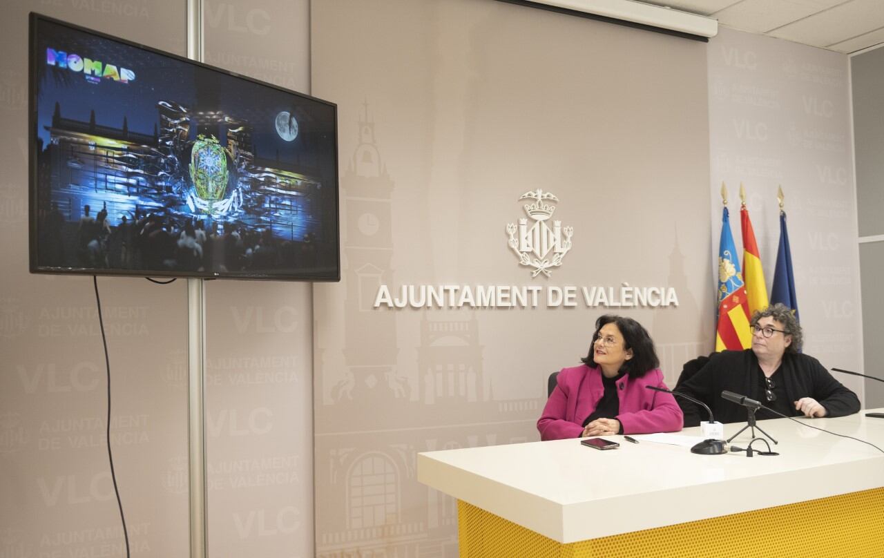 Presentación del videomapping de la fachada del Ayuntamiento de València