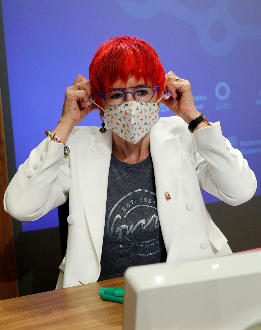 La consejera de Salud, Santos Induráin