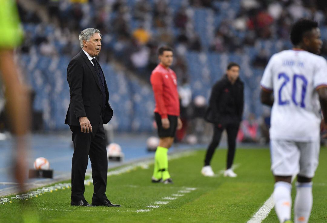 Ancelotti, durante la final de la Supercopa de España.