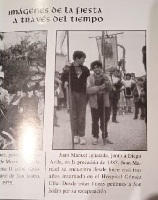 Página de la revista de la Hermandad de San Isidro (vulgo de Arriba) de Cuenca de 1996 en la que aparece Juanma de niño.