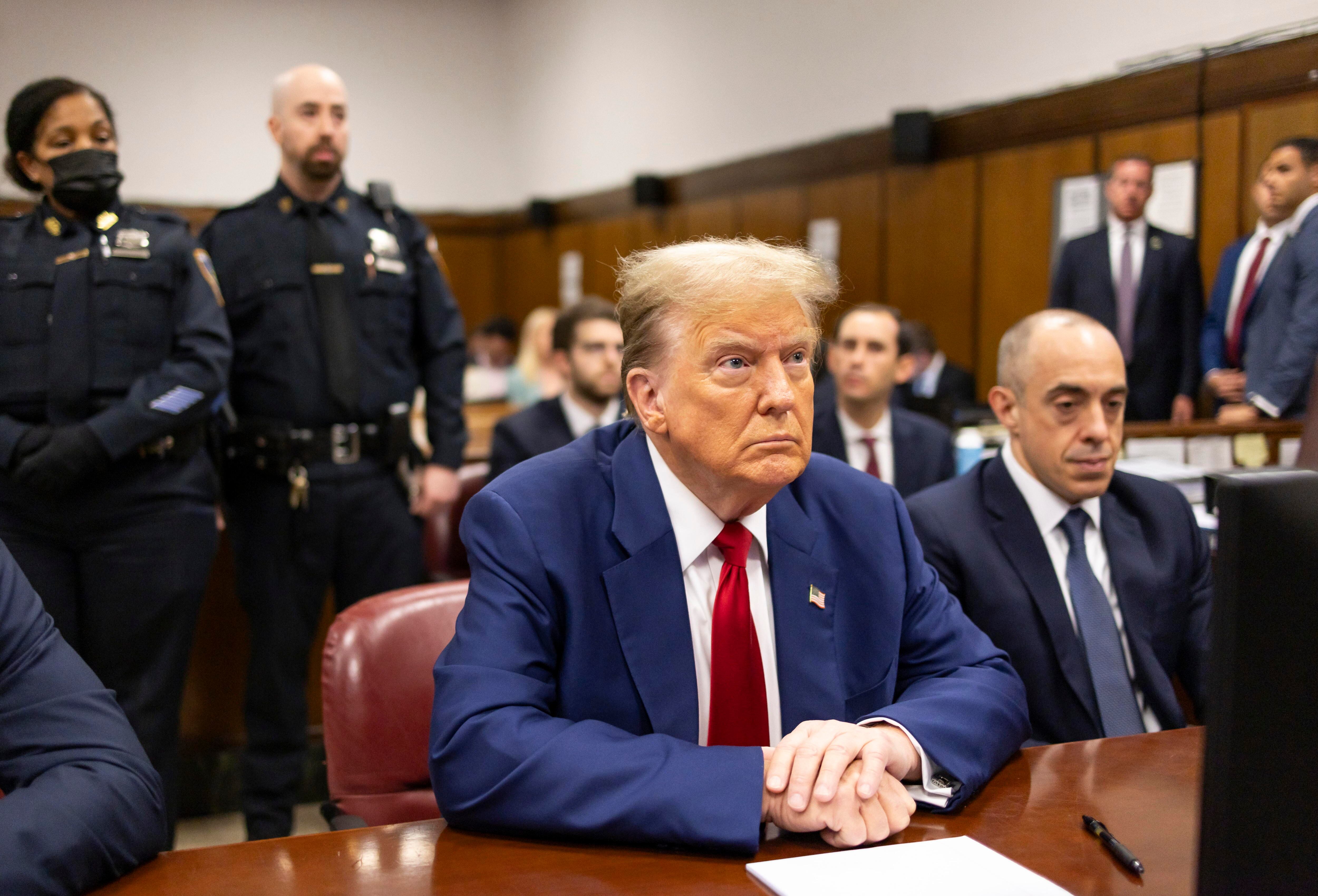 Imagen de Donald Trump en la Corte Suprema de Nueva York