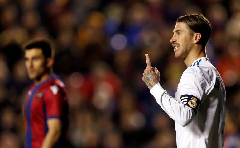 Sergio Ramos, durante el partido contra el Levante