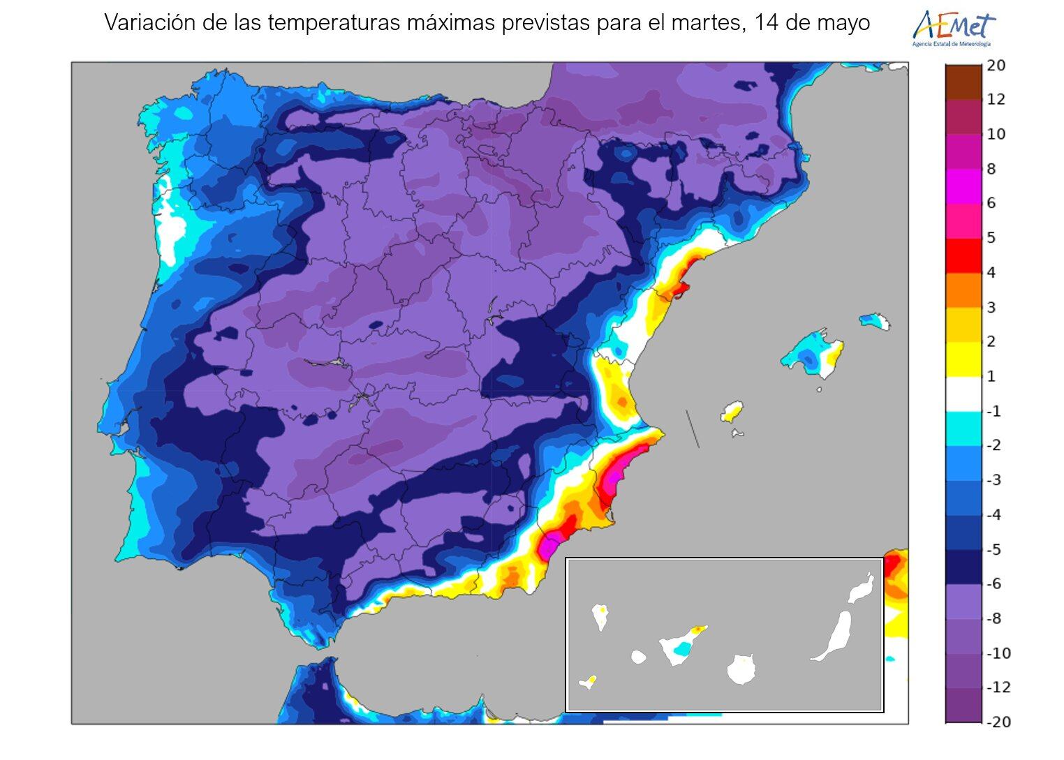 El tiempo veraniego llega a su fin: este martes bajarán las temperaturas de forma general.