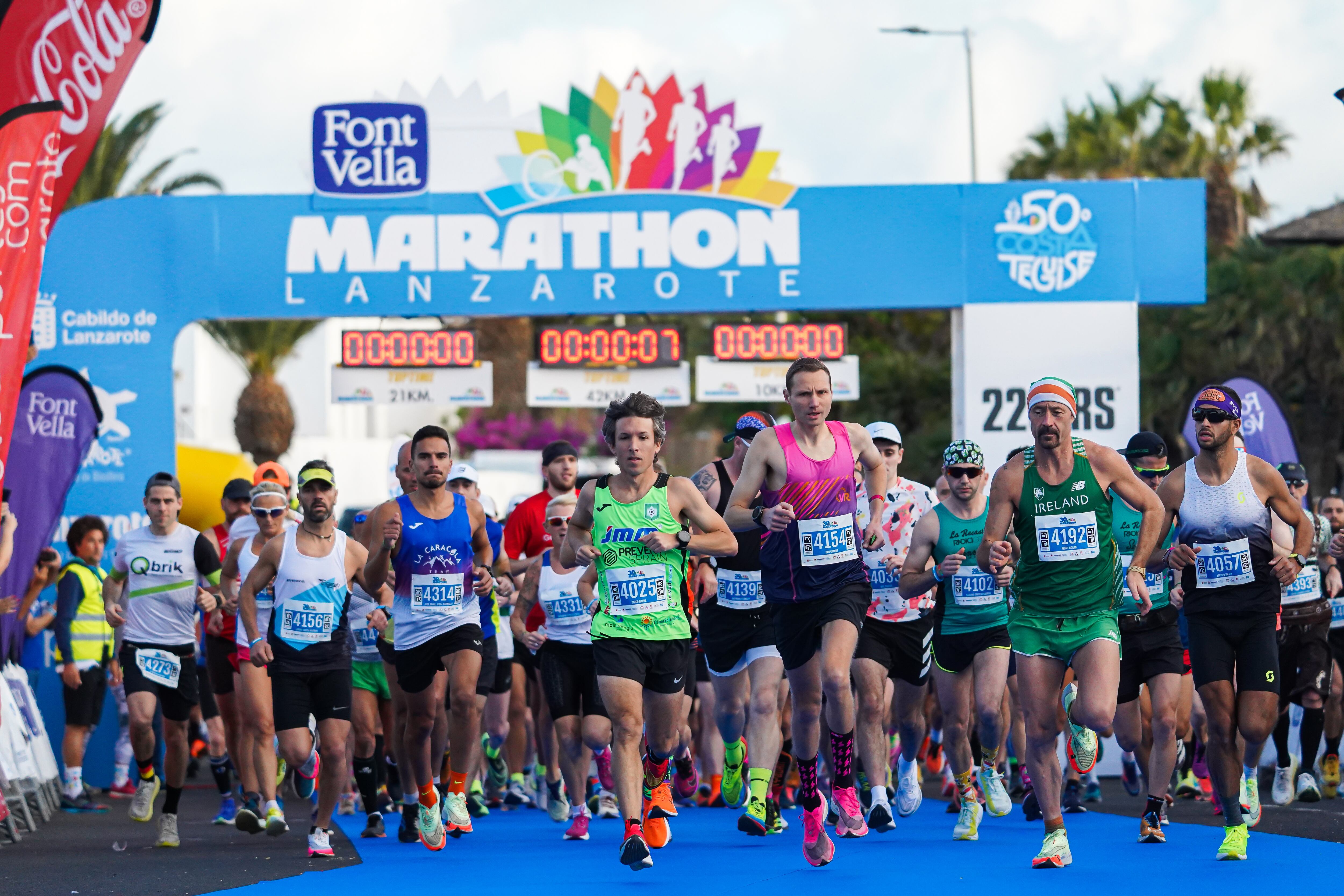 Salida de la maratón de Lanzarote.