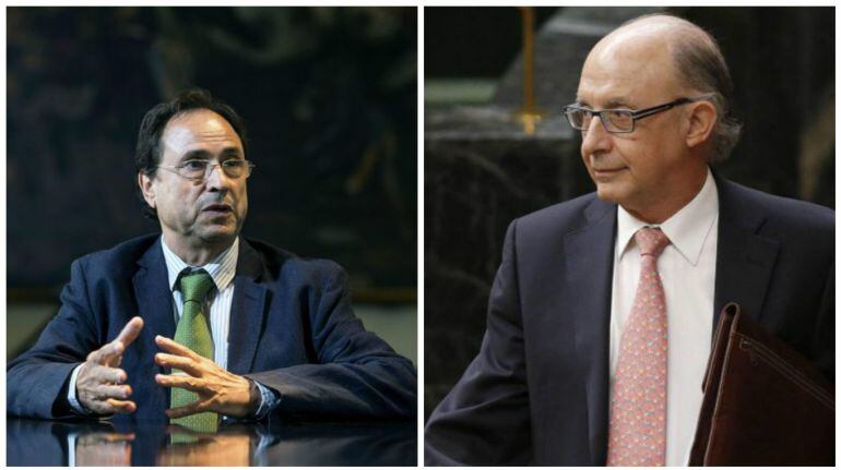 El conseller de Hacienda, Vicent Soler, y el ministro de Hacienda, Cristóbal Montoro