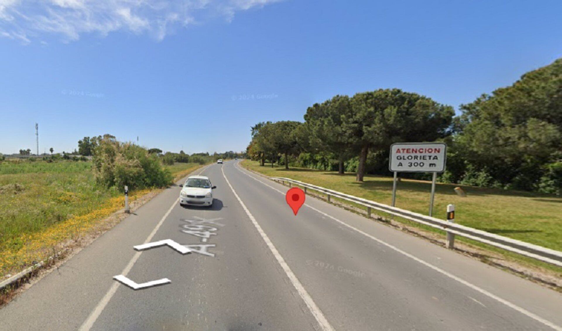 Punto de la A-491 donde ha tenido lugar el accidente