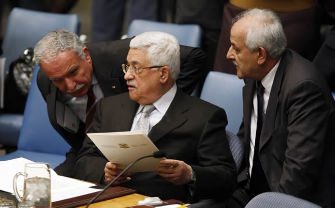 El presidente palestino, Mahmud Abbas, durante la tercera reunión del Consejo de Seguridad de la ONU