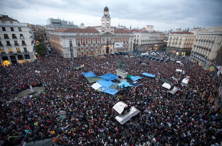 La puerta del Sol de Madrid, durante el 15-M.