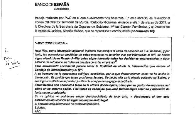 Los directivos de la CAM sabían que Juan Ramón Avilés estaba utilizando a su hermana como testaferro.