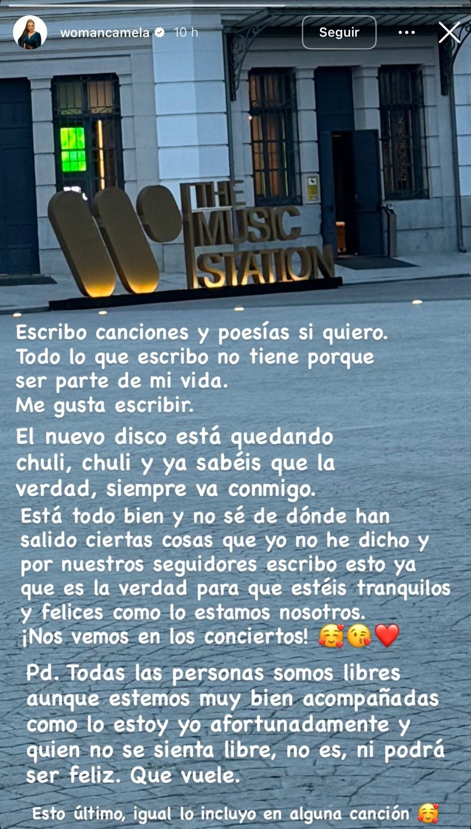 Comunicado de Ángeles Muñoz sobre la situación de Camela