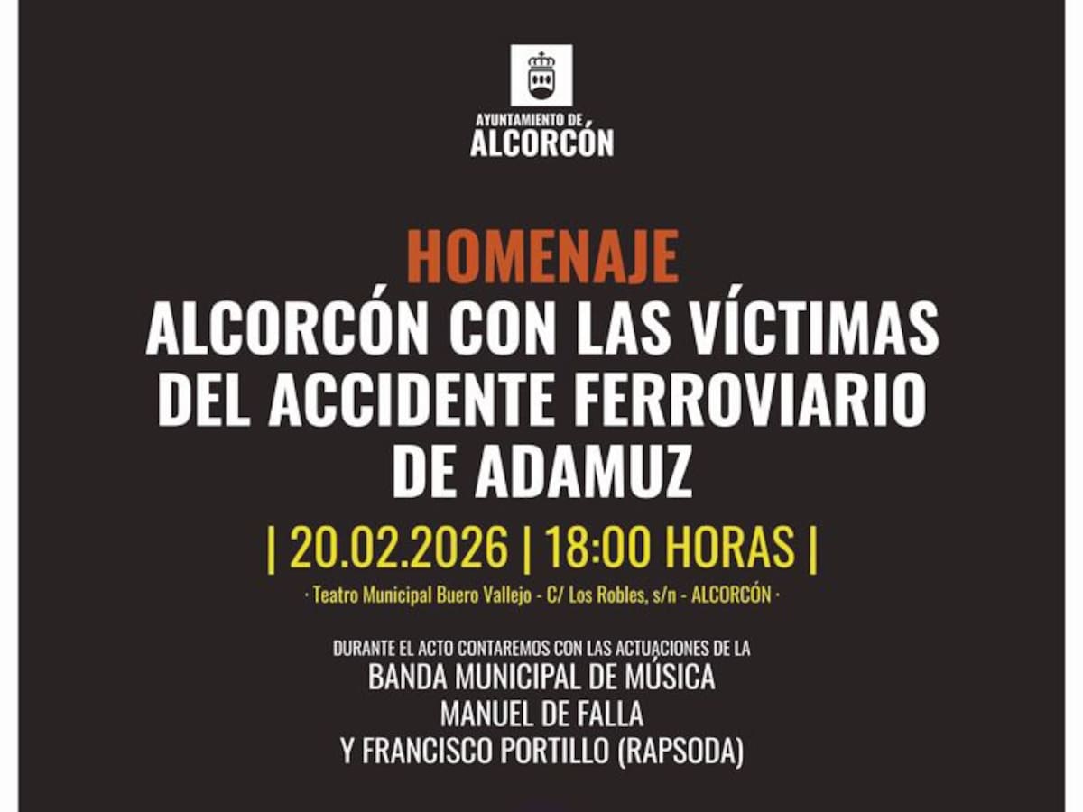 Alcorcón rinde homenaje a sus dos vecinos fallecidos en el accidente ferroviario de Adamuz